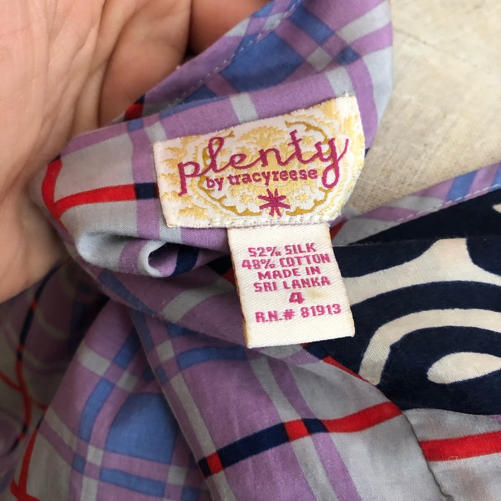 Anthropologie Tracy Reese lavender plaid wrap top